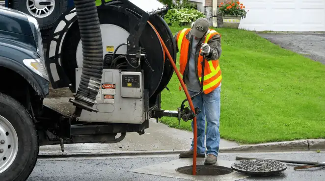 Technician using specialized drainage equipment for sewer line cleaning and foundation protection in Henderson, NV